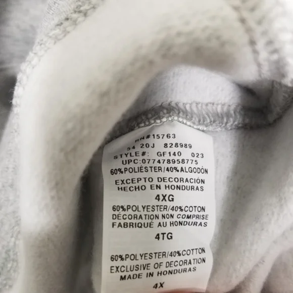 NWT Champion Hoodie Logo Sweatshirt Pullover Gray Size 4X - Picture 7 of 7